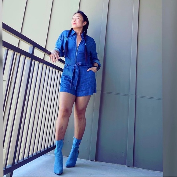 Gabrielle Union x New York & Co Chambray Romper - Picture 1 of 3